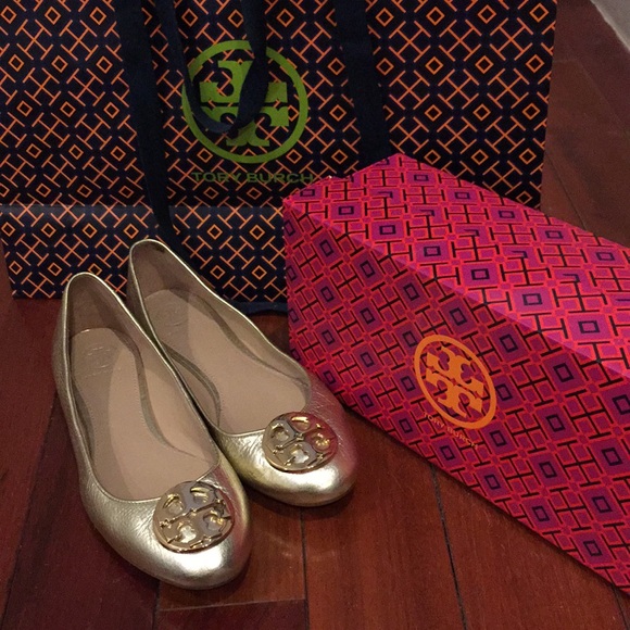 Tory Burch Shoes - Tory Burch gold flats